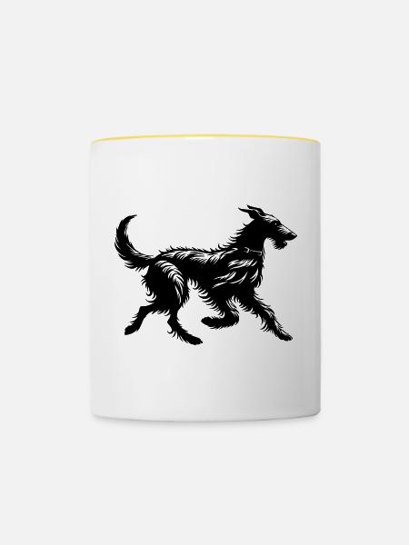 Scottish Deerhound - Tasse zweifarbig - Weiß/Gelb