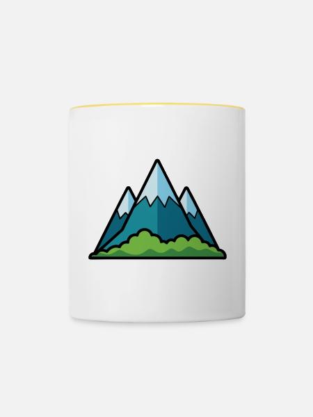 Gebirge - Tasse zweifarbig - Weiß/Gelb