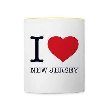 I LOVE NEW JERSEY - Tasse zweifarbig - Weiß/Gelb - Vorne
