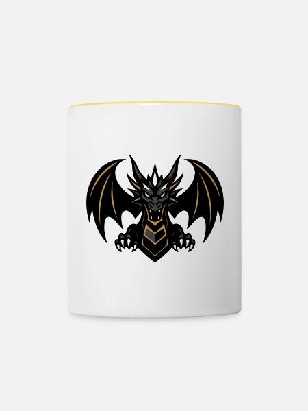 DRAGON LEVEL 1 - Tasse zweifarbig - Weiß/Gelb