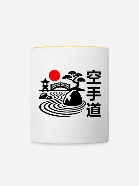 Karate Natur - Tasse zweifarbig - Weiß/Gelb