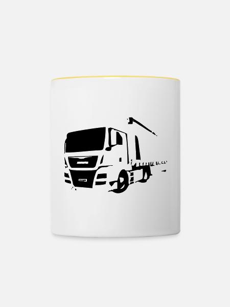 Truck2 - Tasse zweifarbig - Weiß/Gelb