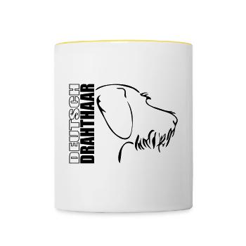 DEUTSCH DRAHTHAAR PROFIL - Tasse zweifarbig - Weiß/Gelb - Vorne