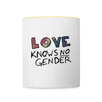 no gender - Tasse zweifarbig - Weiß/Gelb - Vorne
