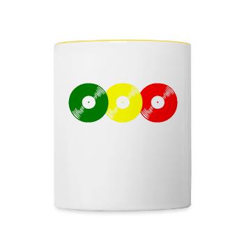 Reggae records - Contrasting Mug - white/yellow - Front