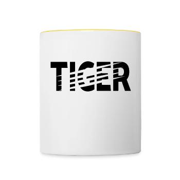 TIGER Krallen - Tasse zweifarbig - Weiß/Gelb - Vorne