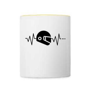 Heartbeat Helmet - Contrasting Mug - white/yellow - Front