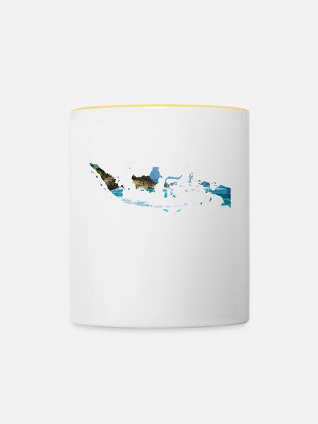 indonesien - Tasse zweifarbig - Weiß/Gelb