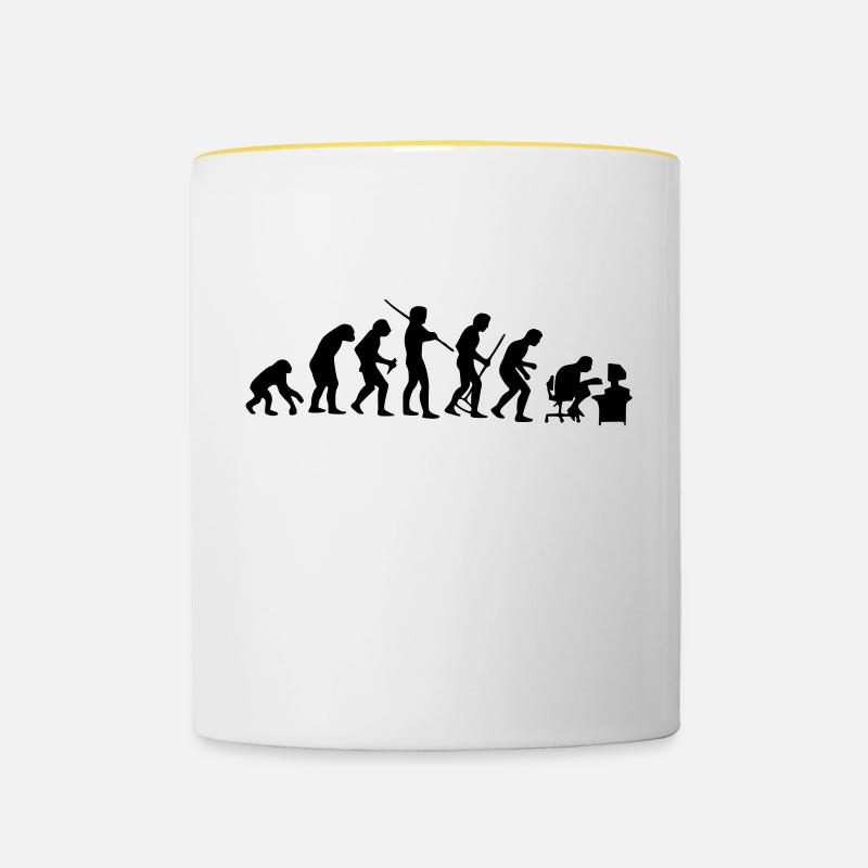evolution - Mug contrasté - blanc/jaune