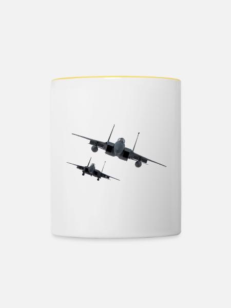 F-15 - Tasse zweifarbig - Weiß/Gelb