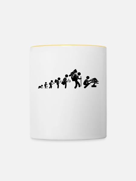 bonsaka_evolution_sans - Tasse zweifarbig - Weiß/Gelb