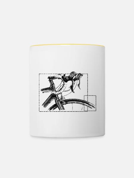 Rennrad - Tasse zweifarbig - Weiß/Gelb