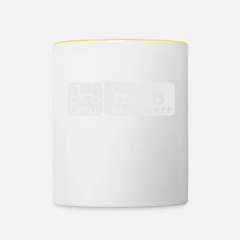 CHAINSTORY X Brompton Cycle Eat Sleep - Mug contrasté - blanc/jaune