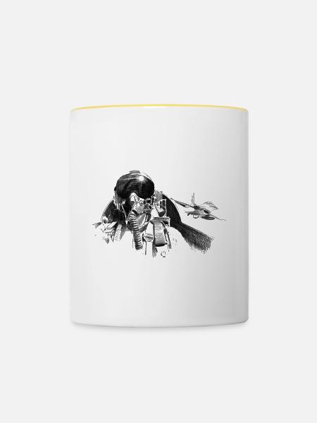 Fighter pilot - Tasse zweifarbig - Weiß/Gelb