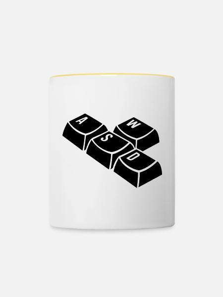 Tastatur - Tasse zweifarbig - Weiß/Gelb