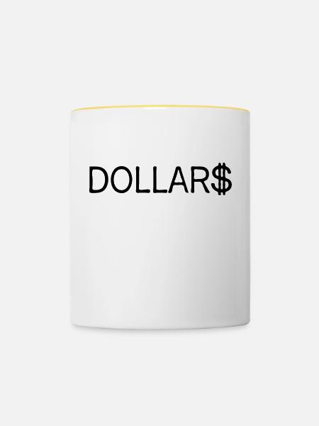 Dollar - Tasse zweifarbig - Weiß/Gelb