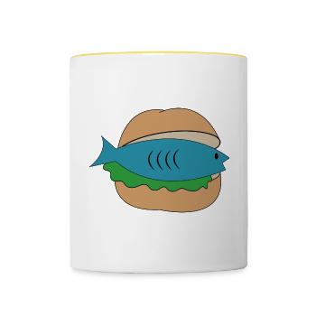 Funny gifts for North Germans - Contrasting Mug - white/yellow - Front