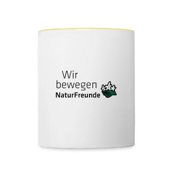 Wir bewegen Naturfreunde - Tasse zweifarbig - Weiß/Gelb - Vorne
