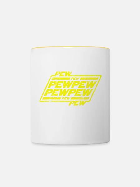 Pew Pew Pew - Tasse zweifarbig - Weiß/Gelb