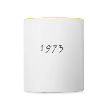 1973 - Contrasting Mug - white/yellow - Front