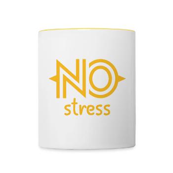 NO stress - Mug contrasté - blanc/jaune - Devant