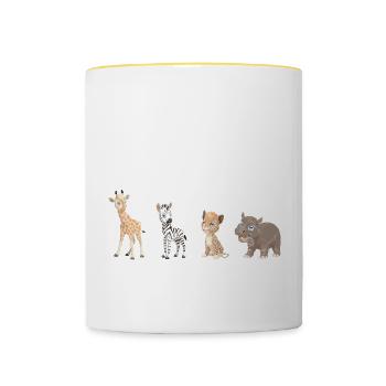 Animals - Contrasting Mug - white/yellow - Front