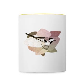 Oiseau - Mug contrasté - blanc/jaune - Devant