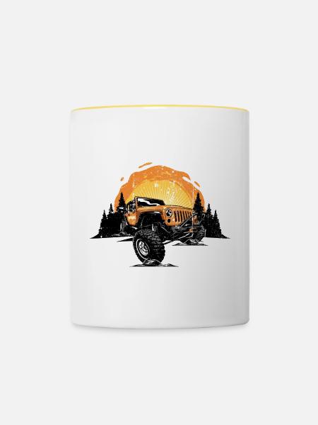Sunrise Jeep Offroad Vista - Tasse zweifarbig - Weiß/Gelb