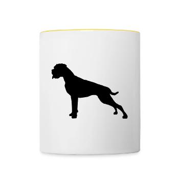 Boxer Stand silhouette - Tasse zweifarbig - Weiß/Gelb - Vorne