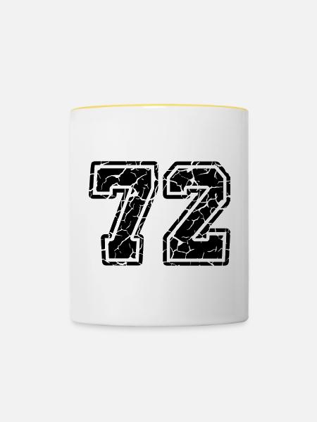 72 erodiert - Tasse zweifarbig - Weiß/Gelb