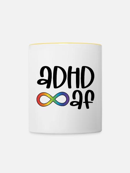 ADHS - Tasse zweifarbig - Weiß/Gelb