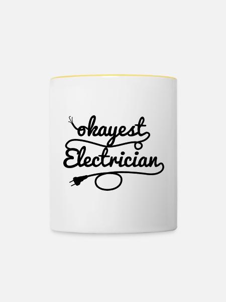 Durchschnittlicher Elektriker - Tasse zweifarbig - Weiß/Gelb