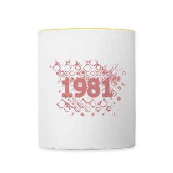 Bubbles Retro 1981 - Tasse zweifarbig - Weiß/Gelb - Vorne