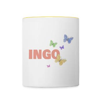 Jennifer - Mug contrasté - blanc/jaune - Devant