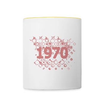 1970 - Tasse zweifarbig - Weiß/Gelb - Vorne
