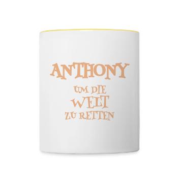 Held Anthony - Tasse zweifarbig - Weiß/Gelb - Vorne