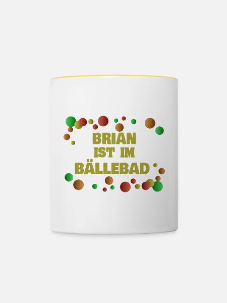 Geschenk für Brian - Tasse zweifarbig - Weiß/Gelb