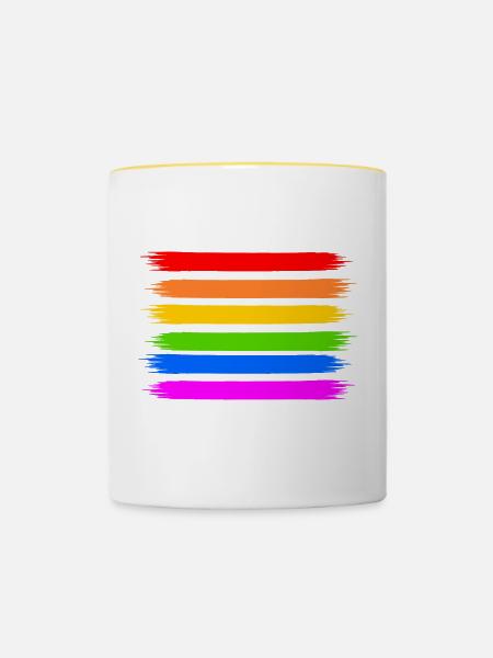 Regenbogen Regenbogenfahne - Tasse zweifarbig - Weiß/Gelb