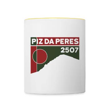 Piz da Peres Dolomiten Wanderung Bergtour Andenken - Tasse zweifarbig - Weiß/Gelb - Vorne