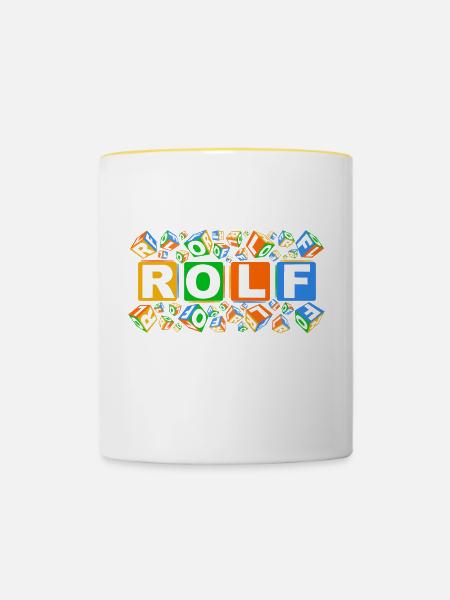 ROLF colourful cubes - Tasse zweifarbig - Weiß/Gelb