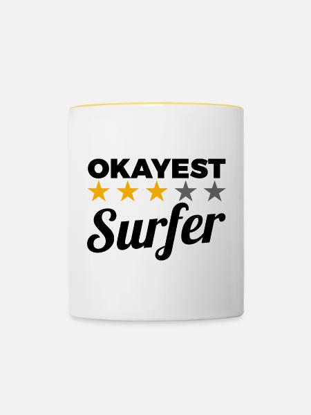 Durchschnittlicher Wellenreiter - Tasse zweifarbig - Weiß/Gelb
