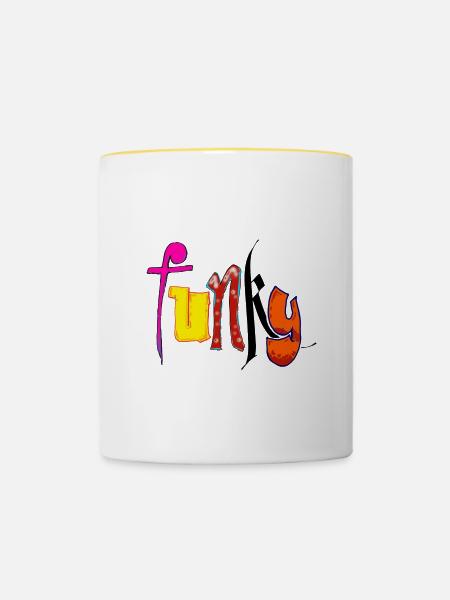 Funky - Tasse zweifarbig - Weiß/Gelb