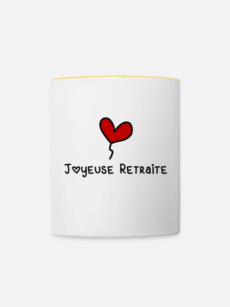 RUHESTAND - Tasse zweifarbig - Weiß/Gelb