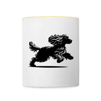Cocker Spaniel - Mug contrasté - blanc/jaune - Devant