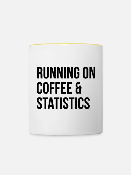 Statistik Statistik Statistik - Tasse zweifarbig - Weiß/Gelb