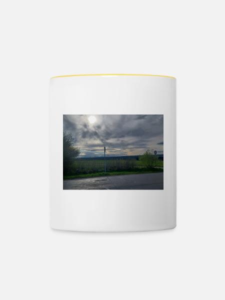 Abendstimmung südlicher Schwarzwald - Tasse zweifarbig - Weiß/Gelb