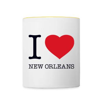 J’ADORE LA NOUVELLE-ORLÉANS - Mug contrasté - blanc/jaune - Devant