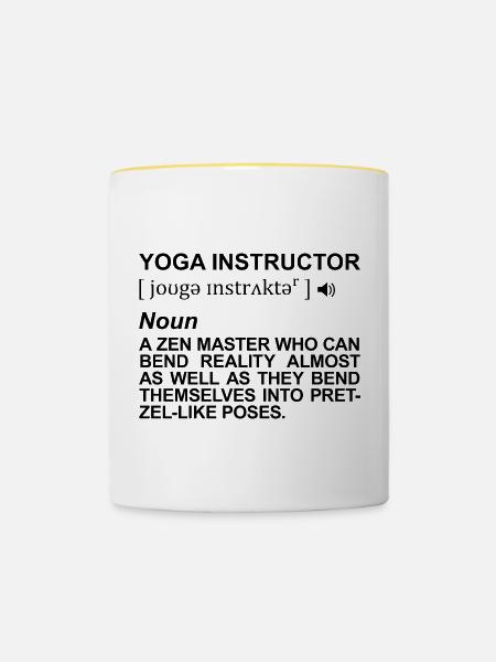 Yogalehrer Bedeutung - Tasse zweifarbig - Weiß/Gelb