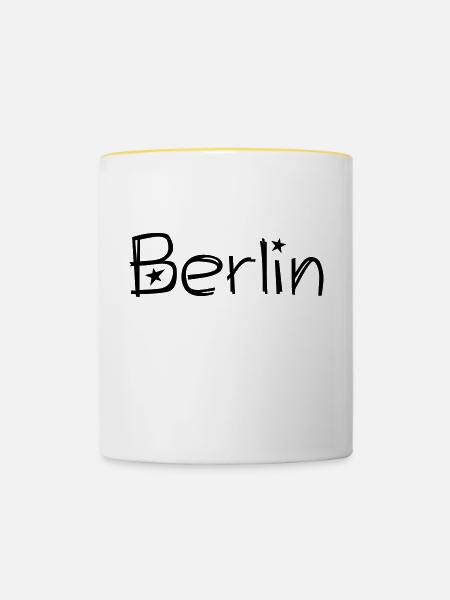 berlin - Tasse zweifarbig - Weiß/Gelb