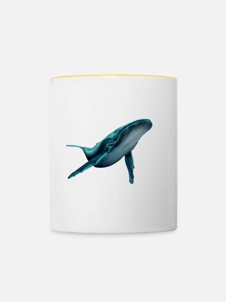 Wal - Tasse zweifarbig - Weiß/Gelb